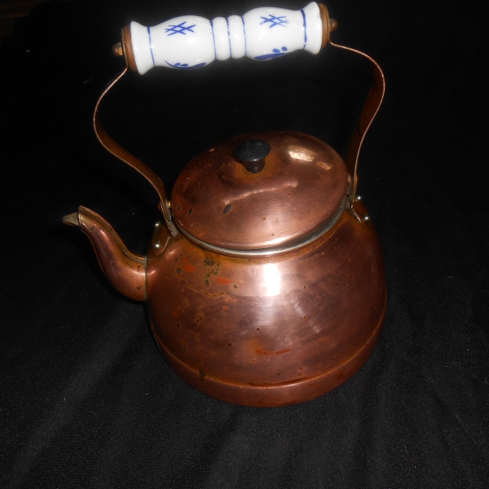 vintage copper plated teapot / kettle